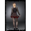 Jupe Queen Of Darkness Gothique Ruffled Black Mini Skirt With Red Unders