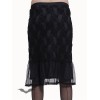 Jupe Queen Of Darkness Gothique Knee Length Grey Skirt With Laces