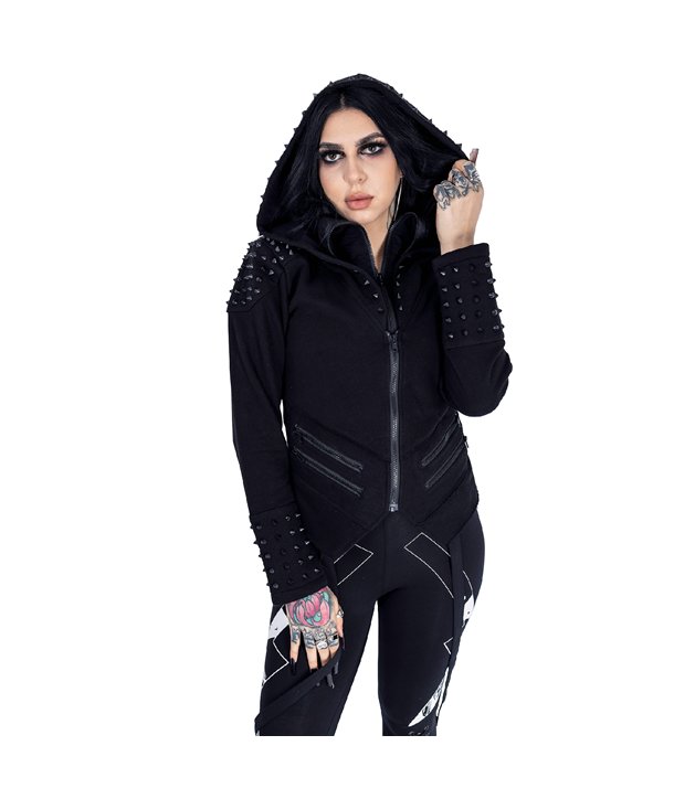 Sweat Shirts Femme DEMONIC INTERVENTION Noir