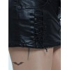 Jupe Queen Of Darkness Gothique Tight Black Leather Mini Skirt