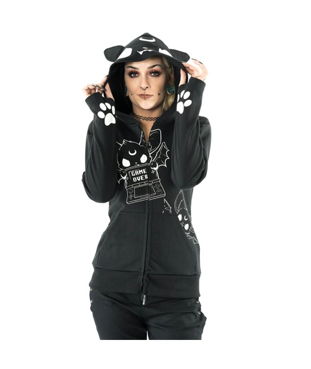Sweat Shirts Femme GAME OVER Noir