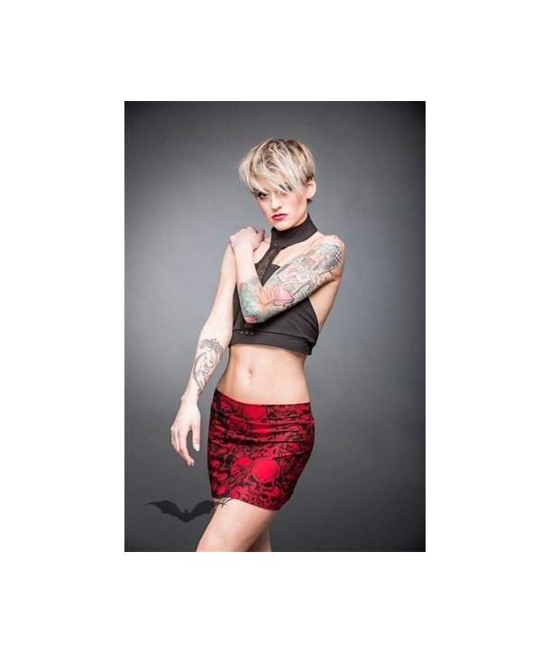 Jupe Queen Of Darkness Gothique Red Mini Skirt With Lots Of Different Sk