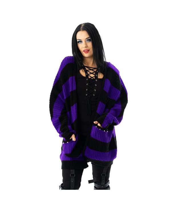 Cardigans Femme IN A DAZE Noir / Violet