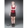 Jupe Queen Of Darkness Gothique Black Mini Skirt With Rings On Sides