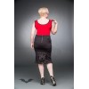Jupe Queen Of Darkness Gothique Knee-Length Skirt With Ruching And Lacin