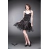 Jupe Queen Of Darkness Gothique Fringed Satin Mini Skirt