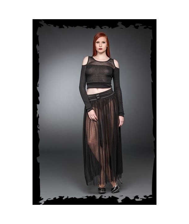 Jupe Queen Of Darkness Gothique Long See-Through