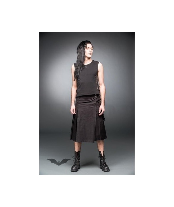 Kilt Queen Of Darkness Gothique Black Kilt With Buckles And Side Pocket