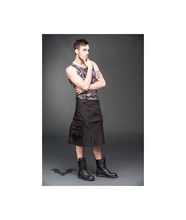 Kilt Queen Of Darkness Gothique Short Men Skirt With Zippers In The Fron