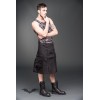 Kilt Queen Of Darkness Gothique Short Men Skirt With Zippers In The Fron