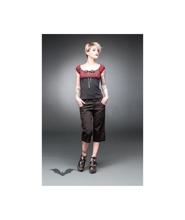 Short Queen Of Darkness Gothique Black Kneelength Trousers