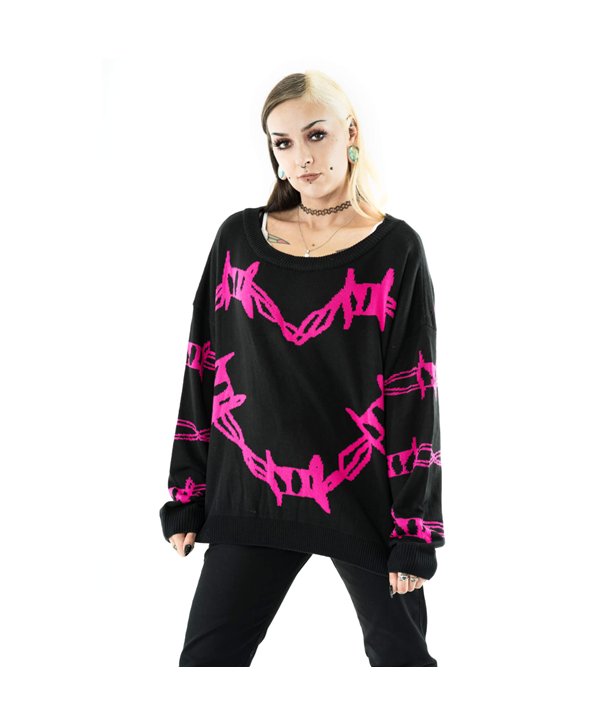 Pulls Femme BARBED WIRE HEART Noir