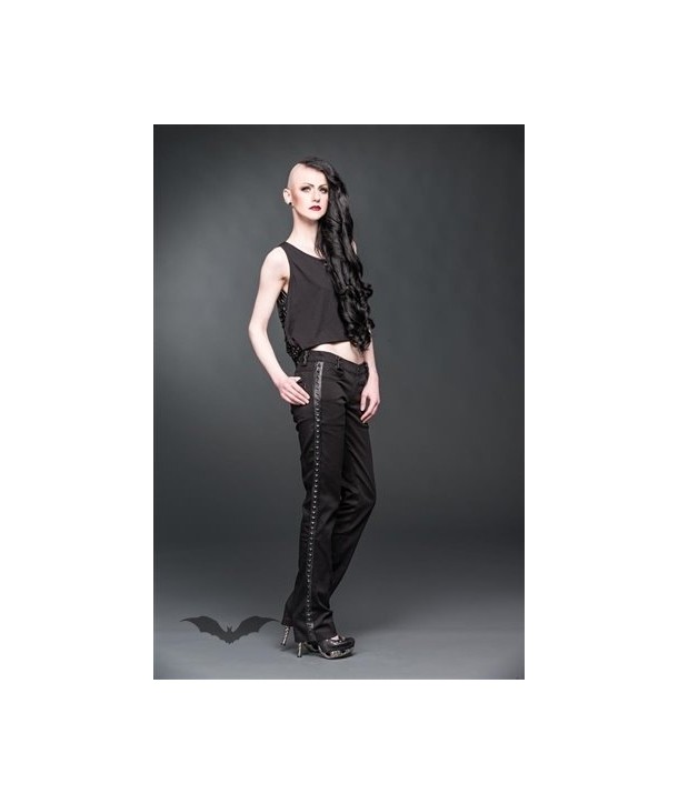 Pantalon Queen Of Darkness Gothique Fake-Leather