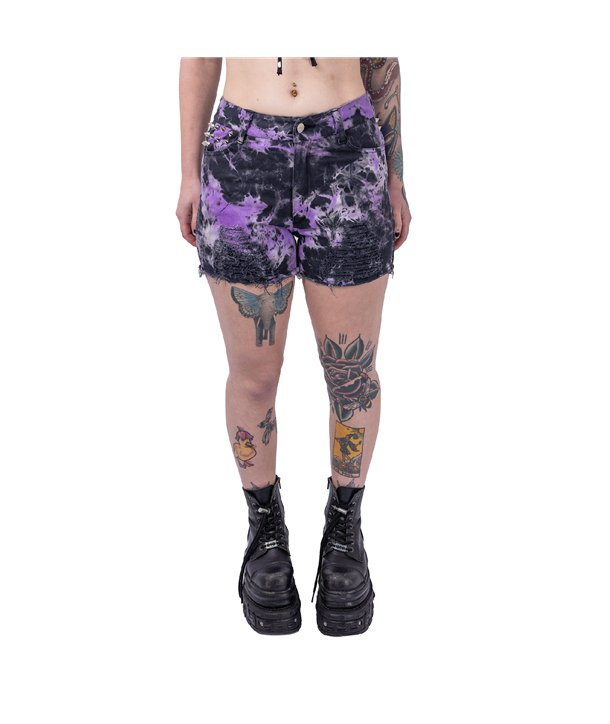 Shorts Femme GAIA Tie Dye Noir