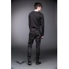 Pantalon Queen Of Darkness Gothique Black And Grey Pinstriped
