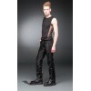 Pantalon Queen Of Darkness Gothique Black Pants With Leather-Look Applicatio