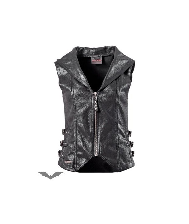 Veste Queen Of Darkness Gothique Shiny Vest With Buckles