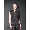 Debardeur Queen Of Darkness Gothique Vest With Hood And Buttons