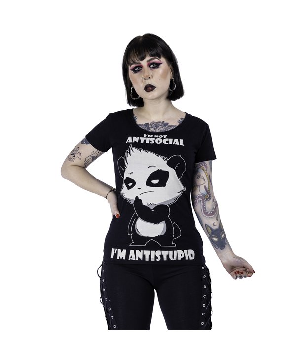 Tee Shirts Femme ANTISOCIAL T Noir