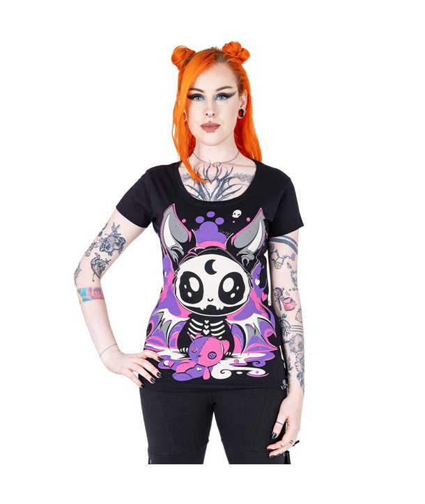 Tee Shirts Femme BAT DOLL T Noir