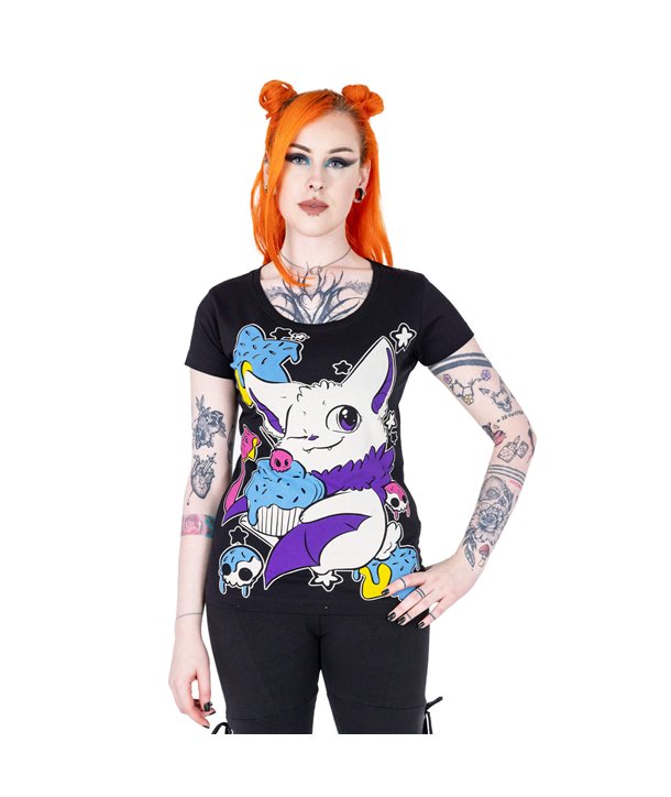 Tee Shirts Femme CUPCAKE BAT T Noir