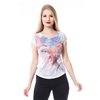 Tee Shirts Femme COLOURFUL PARROT T Blanc