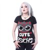 Tee Shirts Femme CUTE BUT PSYCHO KITTY T Noir