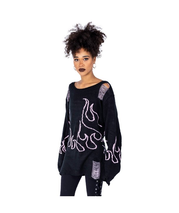 Pulls Femme DEPTHS OF HELL Noir / Rose