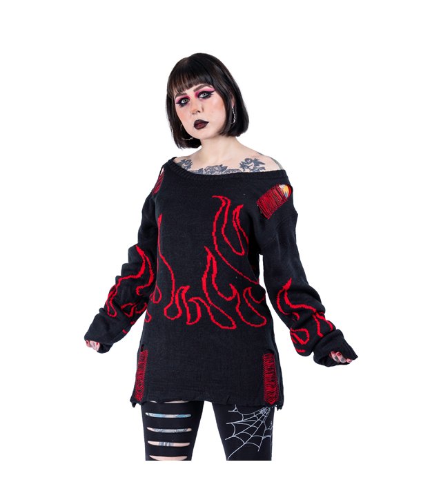 Pulls Femme DEPTHS OF HELL Noir / Rouge