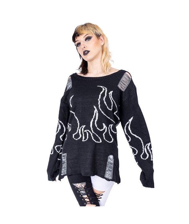 Pulls Femme DEPTHS OF HELL Noir / Blanc