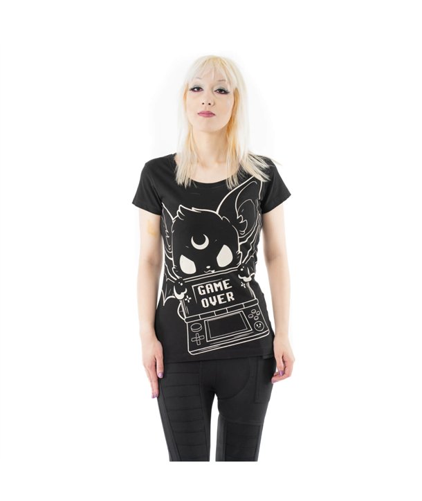 Tee Shirts Femme GAME OVER T Noir