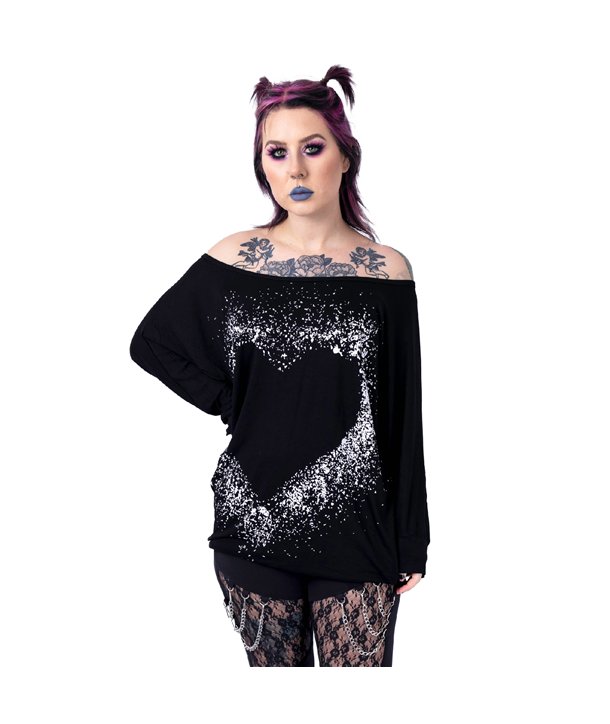 Tops Femme HEART SPLATTER Noir