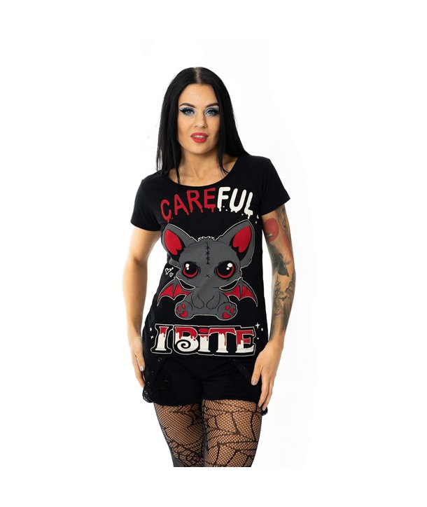 Tee Shirts Femme I BITE T Noir