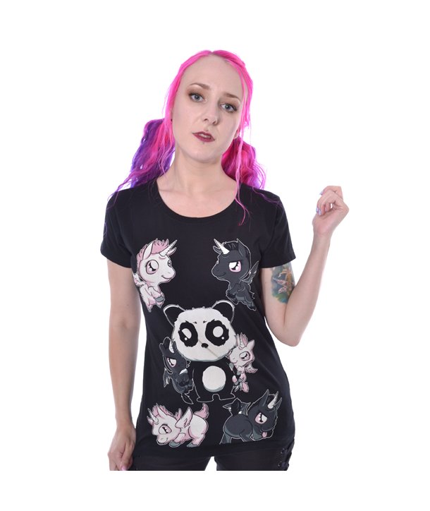 Tee Shirts Femme KP KILLER UNICORNS T Noir