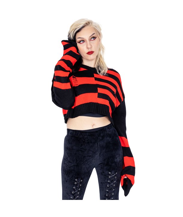 Pulls Femme LAYLA Noir / Rouge