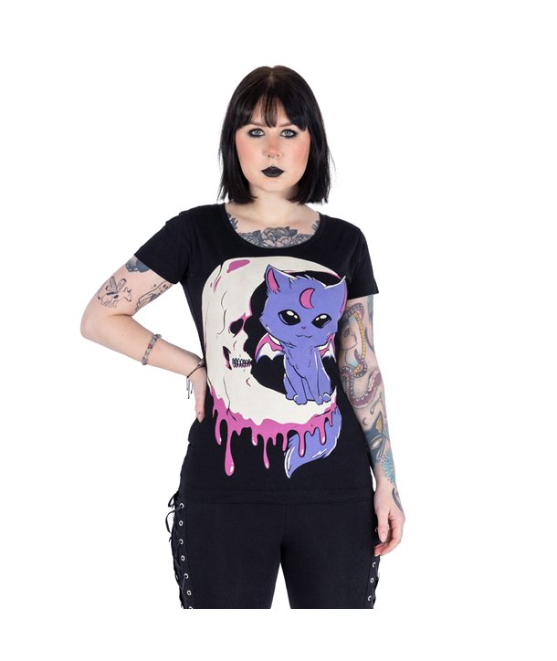 Tops Femme LUNAR KITTY T Noir