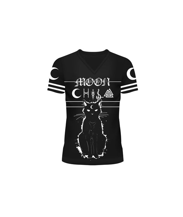 Tee Shirts Femme MOON KITTY T Noir