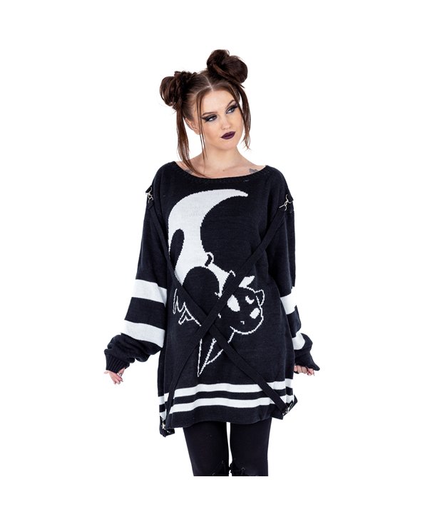 Pulls Femme MOON CATS Noir
