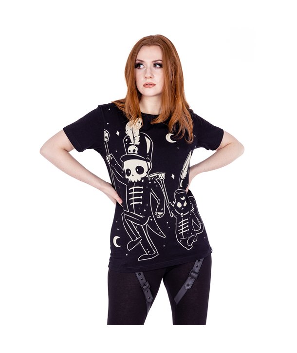 Tee Shirts Femme MOONCATS PARADE T Noir