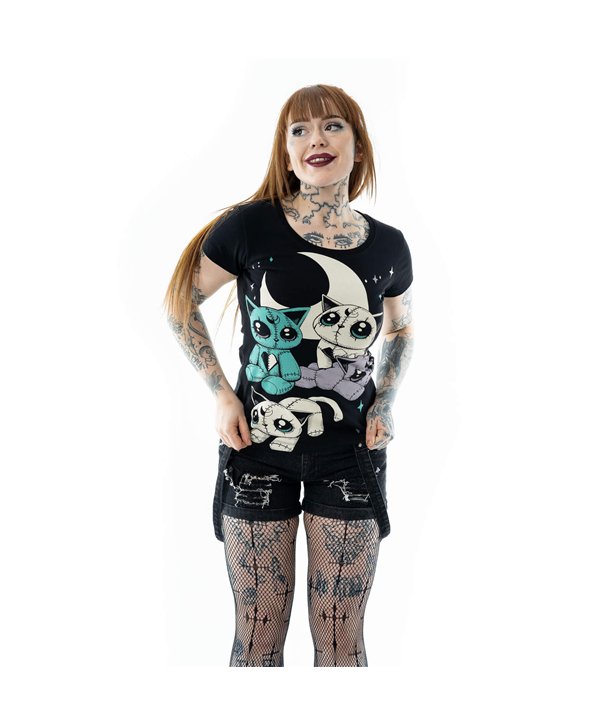 Tee Shirts Femme MOON PLUSHIE T Noir