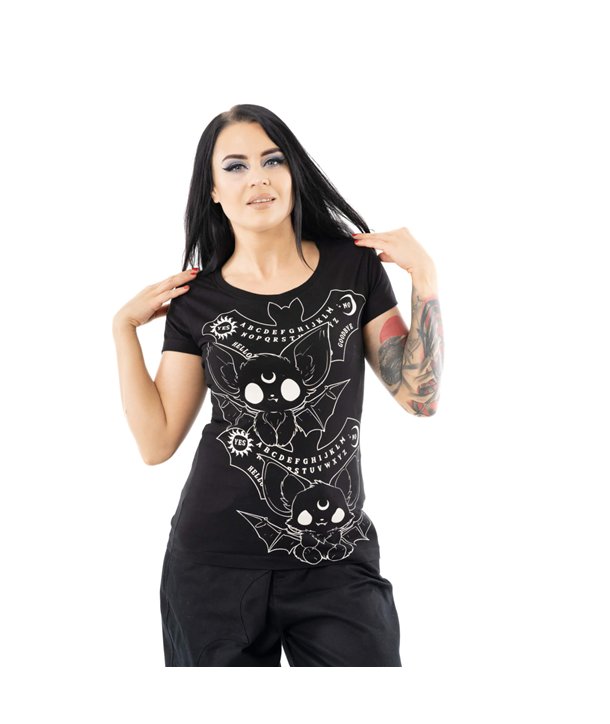 Tee Shirts Femme OUIJA BATS T Noir