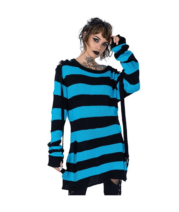 Pulls Femme ORIANA Noir / Bleu