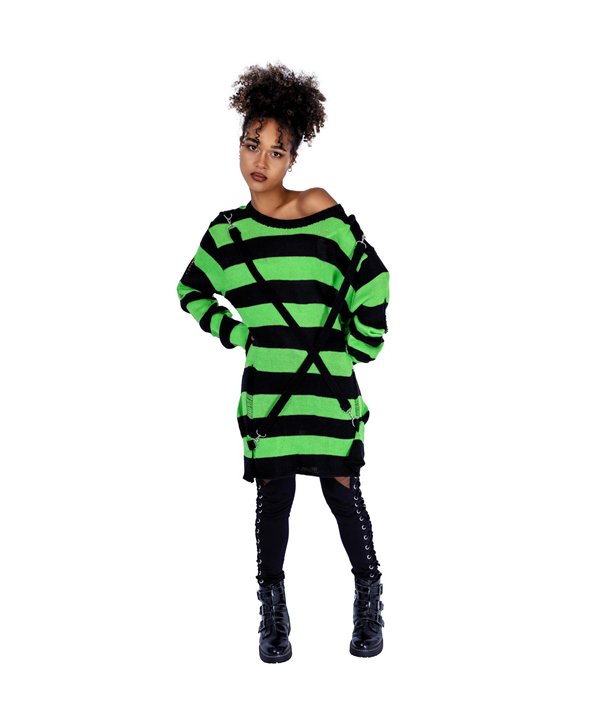 Pulls Femme ORIANA Noir / Vert