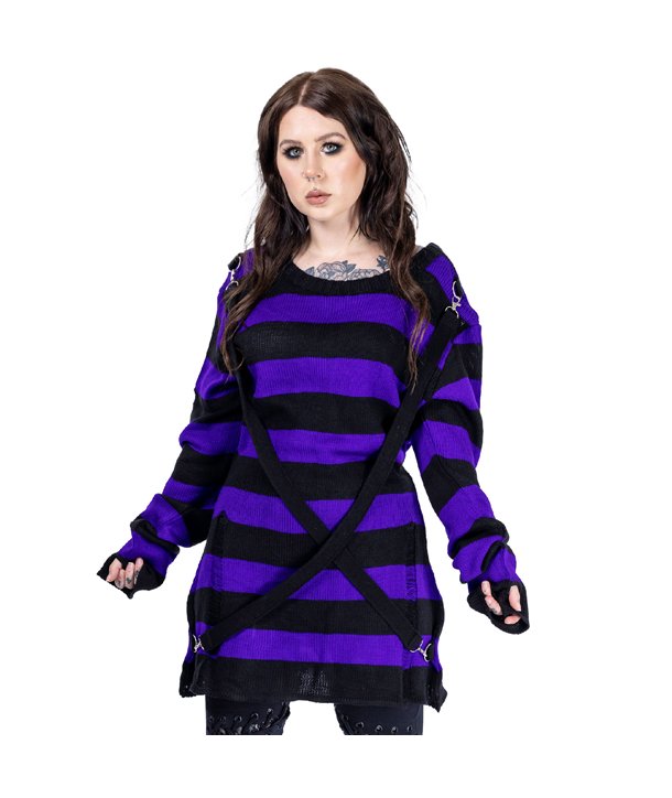 Pulls Femme ORIANA Noir / Violet