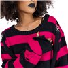 Pulls Femme ORIANA Noir / Rose Foncé