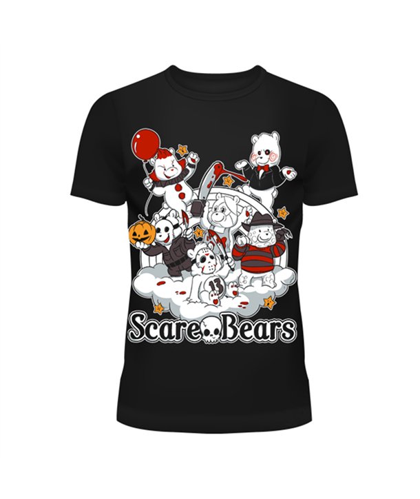 Tee Shirts Femme SCARE BEARS T Noir