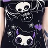 Tee Shirts Femme SKELLY CAT T Noir