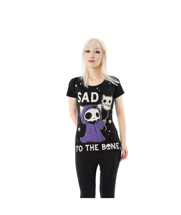Tee Shirts Femme SAD TO THE BONE T Noir