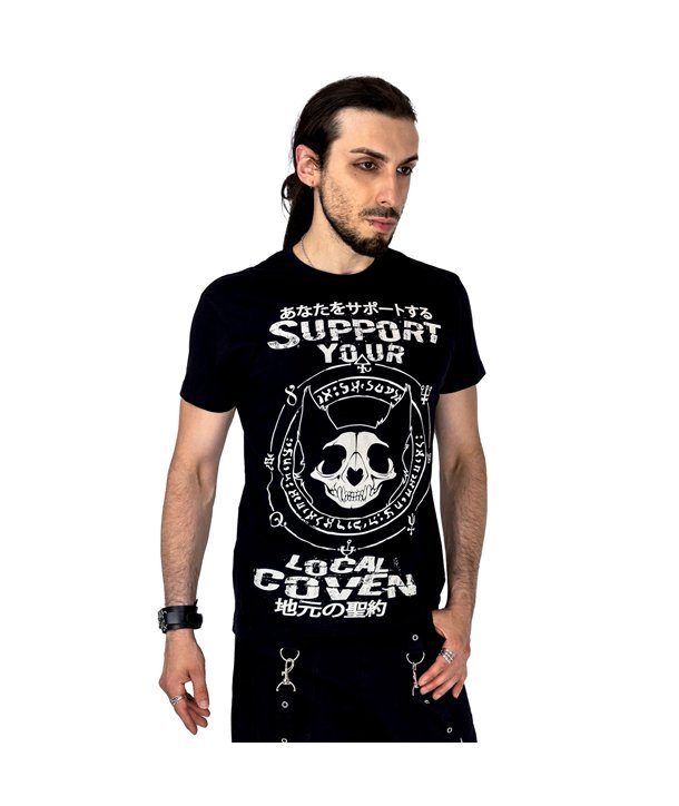Tee Shirts Femme SUPPORT YOUR COVEN T Noir