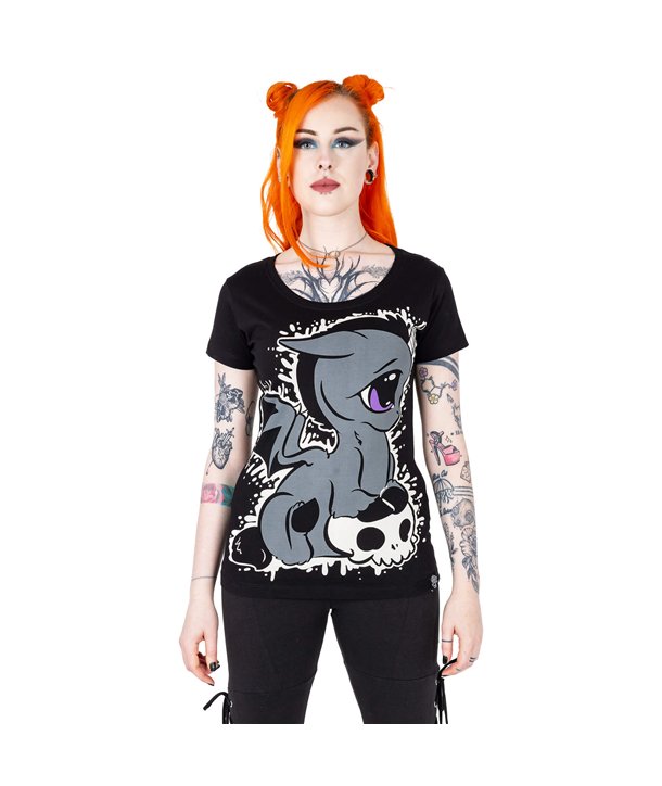 Tee Shirts Femme UNICORN SPLATTER T Noir